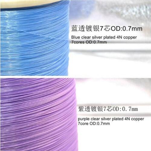 100Meters Silver Plated 5N OFC DIY Earphone Cable Upgrade Audio Line For Headset 7 Cores OD 0.7MM Headphone Cable