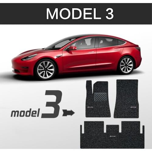 Wire Loop Car Floor Mats for Tesla MODEL 3 Full Set Custom No Odor Rear and Front Boot Coil Carpets Carpet Waterproof