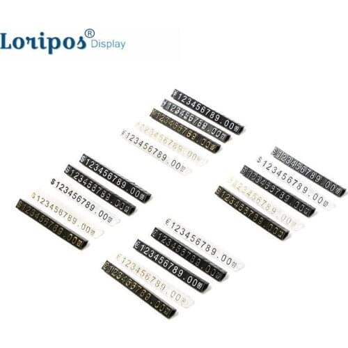 0.5x4.3cm per set Mini Jewelry Watches Garment Transparent Price Card Tags combined number Currency Block Stick