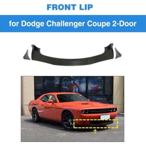 Front Bumper Lip Splitters For GT TA Dodge Challenger 2015 - 2018 Front Bumper Lip Carbon Fiber