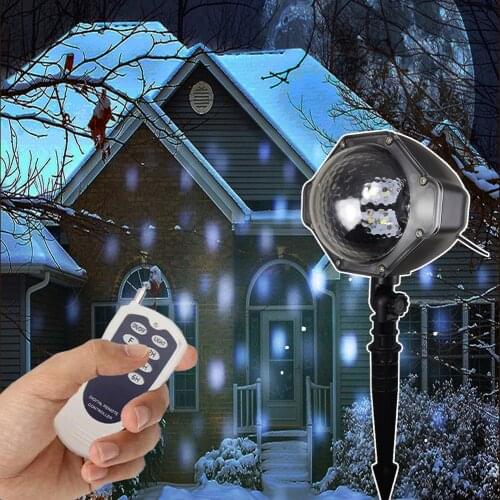 Christmas Snow Light Outdoor Waterproof Projection Light LED Snowflake Light White Dot Color Atmosphere Light