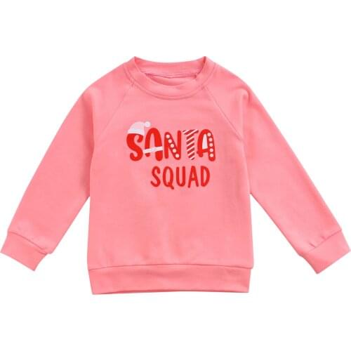 Infant Girls Christmas Sweatshirt Toddler Girls Casual Letter Print Long Sleeve Xmas Pullover Top Children Hoodies Clothing