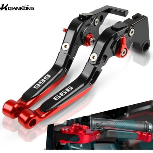 For DUCATI 999 S R 2003 2004 2005 2006 Motorcycle Brake Levers with 999 LOGO CNC Aliuminum Adjustable Brake Clutch Lever Handbar