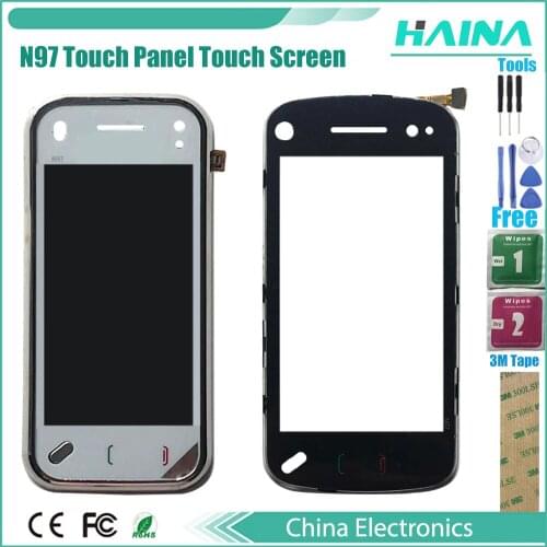 5Pcs/lot 4.0' Touch Screen For Nokia n97 N 97 Sensor Phone Digitizer Front Glass Panel Replacement Free Ship