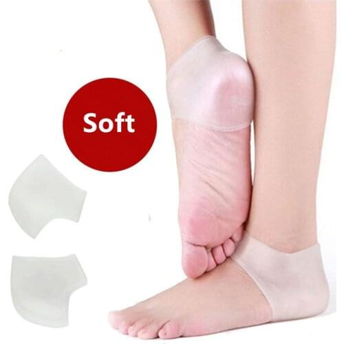 Silicone Heel Protectors Cups Gel Cushion Plantar Fasciitis Inserts Pads Heel Guards Great fot Heel Pain Dry Cracked Heel