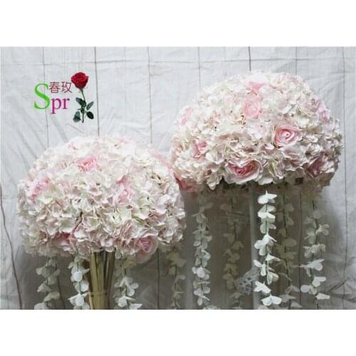 SPR light pink wedding table flower ball centerpiece wedding road lead artificial flore centerpiece backdrop flower decoration