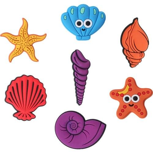 Shoe Decoration Buckle Charms shell starfish Accessories bag case DIY Combination Jibz for croc Bracelets drop shipping