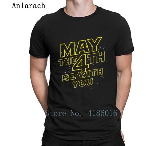 May The 4th Be With You Funny Birthday Gift T Shirt Family Personalized Humor Short Sleeve Summer Style S-4XL Solid Color Shirt