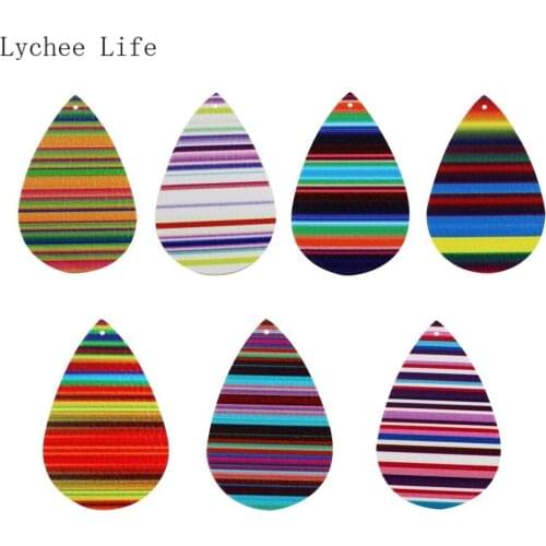 Lychee Life 10Pcs/lot Leather Earrings Production Kit Artificial Leather Pads For Earrings Diy Handmade Making Tools