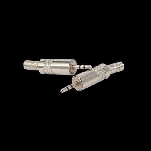 10pcs plate 3 PIN WAY POLE 2.5mm Jack Plug Audio 2.5mm Stereo 5mm Male Audio Adapter Connector AQJG