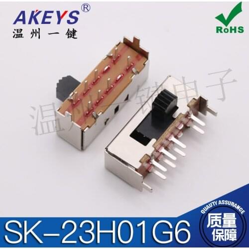 10 pcs SK-23H01G6 (2p3t) 8-Leg 3-Speed Horizontal Toggle Switch Sliding Power Switch Switching