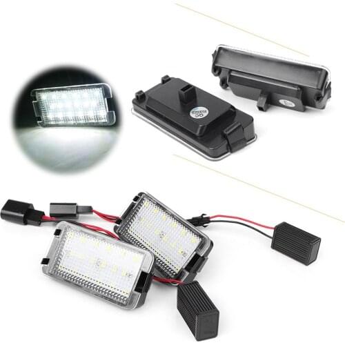 2Pcs Car LED Rear License Number Plate Light Lamps For Seat Arosa Ibiza Cordoba Leon Toledo III