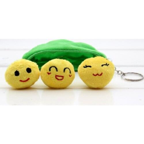 5pcsGreen Pea Beans Plush Pea Small Pendant Fruit Vegetable Plush Vegetable Stuffed Plant Kawaii Plush Toys For Decoration Gift