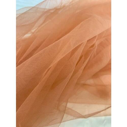 5 Yards Tan Brown Mesh Fabric, Mauve Tulle Lace Fabric