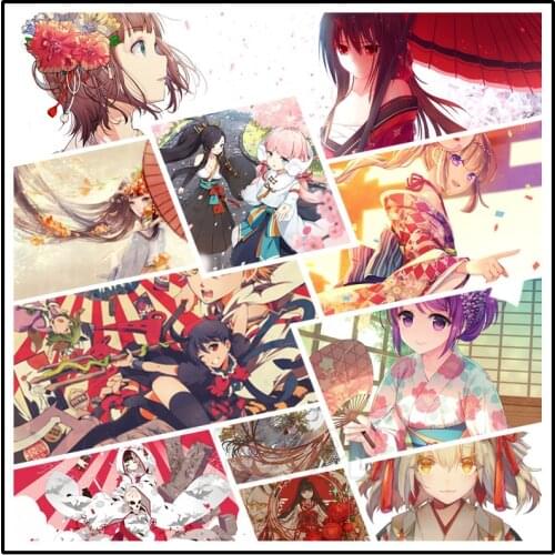 5D Diamond Painting Anime Japanese Style Exquisite Kimono Head Flower Niche Unique Painting Style Comic Girl Bedroom Decor Mural