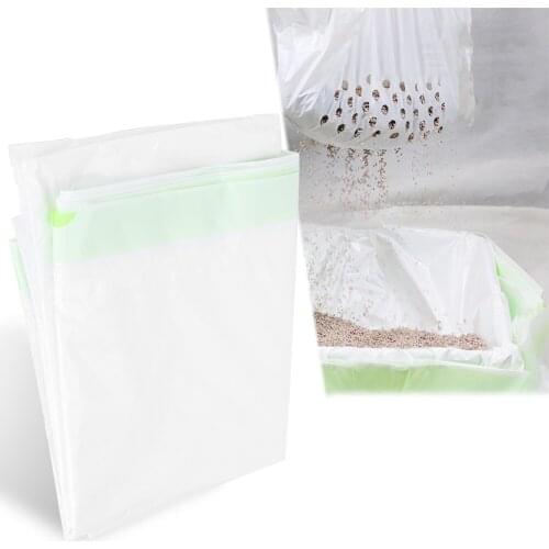 7PCS Plastic Cat Litter Filter Bag Hiding Drawstring Large Hole No Block Cleaning Tool Avoid Shovel Shit Cat Litter Filter Bag