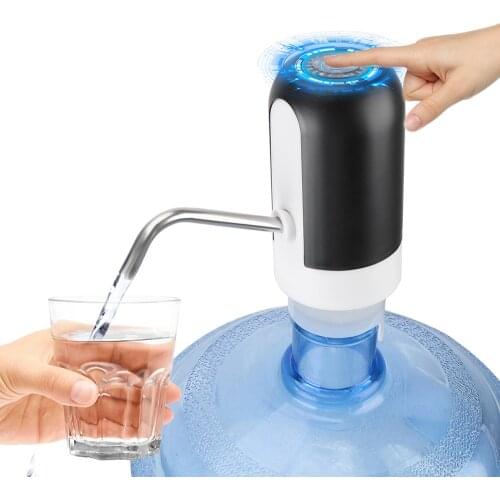 Automatic Water Dispenser Barreled Water Pumping Device USB Rechargeable Wireless Electric Water Pump With Blue LED Light