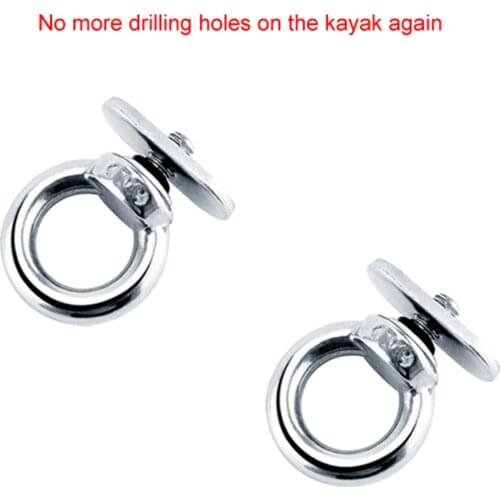 1.18X 0.79X 0.20inch Kayak Track Mount Tie Down Eyelet for Bungee Cord Rope Rowing Boat Kayak Accessories Kayak Inflatable Boat