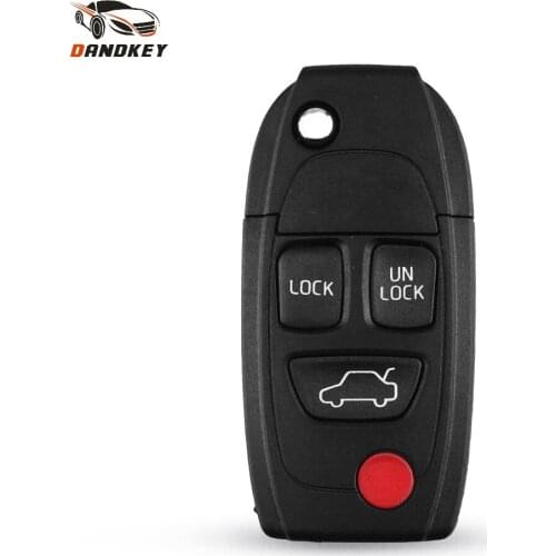 Dandkey 3+1 Buttons Remote Flip Folding Key Shell Case Fob Keyless For Volvo XC70 XC90 V50 V70 S60 S80 Key Cover NE66 Blade