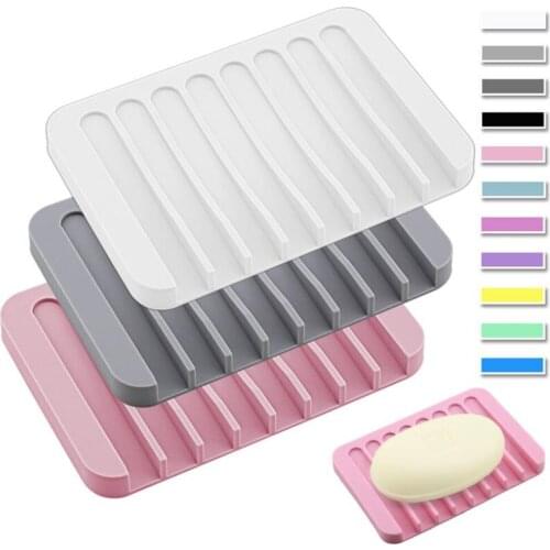New 50pcs/lot Soap Holder Waterfall Dish Bar Tray Bathroom Kitchen Bathtub Silicone Soap Saver Sponge Holder