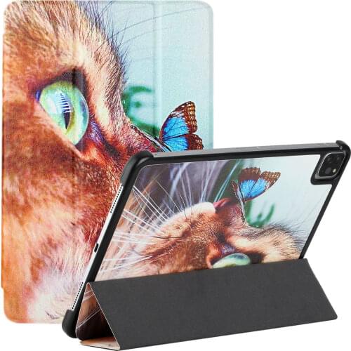 Kid Case for iPad Pro 11"inch 2021 3rd Gen Slim Trifold Hard Back Shell Protective Smart Cover For iPad Pro -11" 2nd 2020/2018