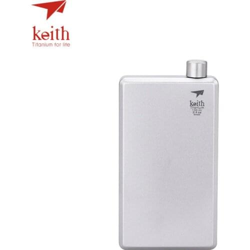 Keith Pure Titanium Hip Flask Flagon Portable Wine Whisky Pot Drinkware Sports Wine Flask Portable Outdoor