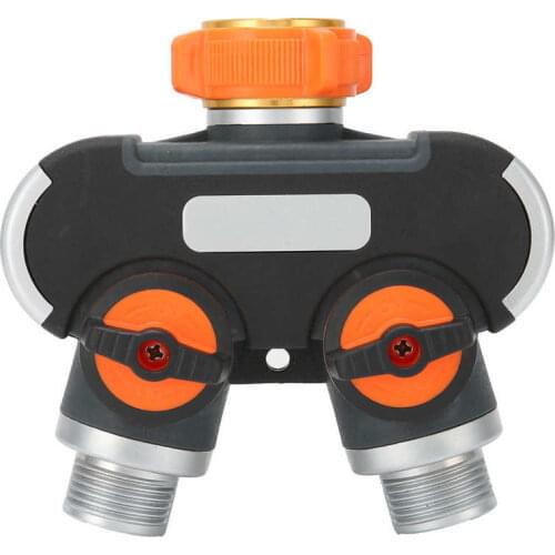G3/4in 2 Way Hose Splitter Garden Faucet Hose Connector With Valve Irrigation Accessory