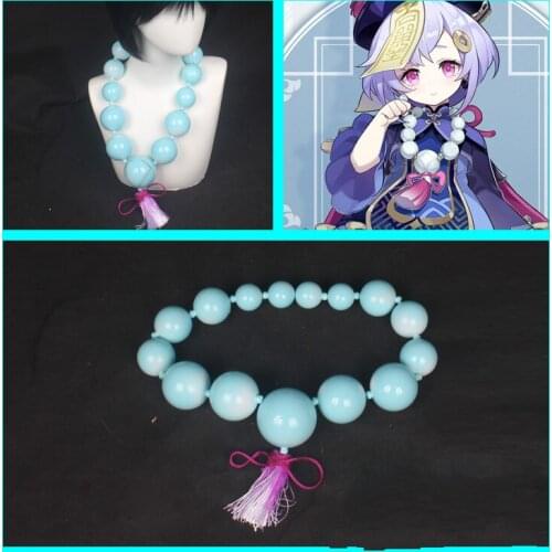 Genshin Impact Qiqi Zombie Necklace Jewelry Handmade Halloween Carnival Cosplay Costume Accessories Props