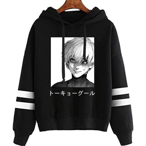 Harajuku Tokyo Ghoul Unisex Hoodies Japanese Anime Kaneki Ken Printed Mens Hoodie Streetwear Casual Sweatshirts