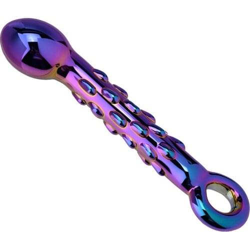 Crystal Glass Penis G-spot Back Court Anal Plug Sex Toys Couple Sex Goods Masturbation Appliance Massage Stick