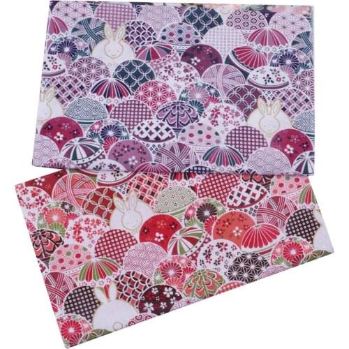 Red Purple Japanese Bronzing Cotton Fabric For DIY Patchwork Cloth Sewing Clothing and Accessories Needlework