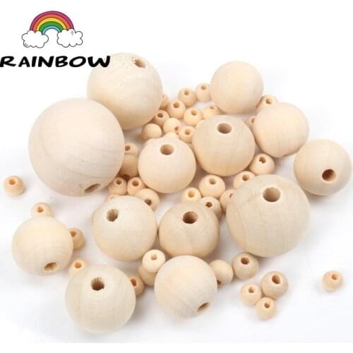 Natural Wooden round Spacer Loose beads For Jewelry making Handmake DIY Accessory Bracelet Necklace