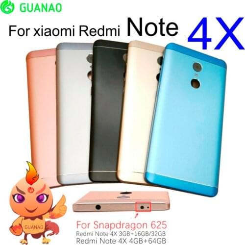 For Xiaomi Redmi Note 4X Battery Cover Rear Door Back Housing Case Replacement For Snapdragon Xiaomi Redmi Note 4X Battery Cover
