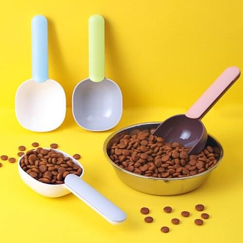 Dog Cat Food Spoon Mutli-function Portable Pet Cat Dog Food Shovel Scoop Feeding Spoon with Sealing Bag Clip Pet Feeders