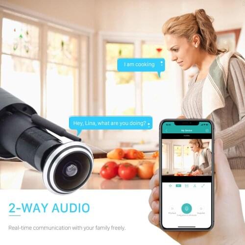1080P Mini Peephole Wifi Door Eye Hole Camera Wireless IP P2P Onvif Motion Detection Two Way Audio ICSEE Camera TF Card Slot