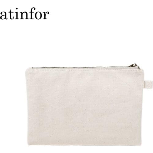 Minimalist Make up Bags Eco Cotton Canvas Organizer Bag Envelope Makeup Pouch