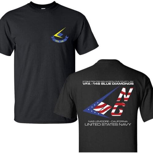 2019 New Summer Fashion Tee Shirt VFA146 BLUE DIAMONDS SQUADRON UNITED STATES NAVY T-SHIRTS S-3XL