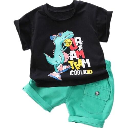 New Summer Baby Girl Clothes Children Boys Cotton Cartoon T-Shirt Shorts 2Pcs/sets Toddler Sport Costume Fashion Kids Tracksuits