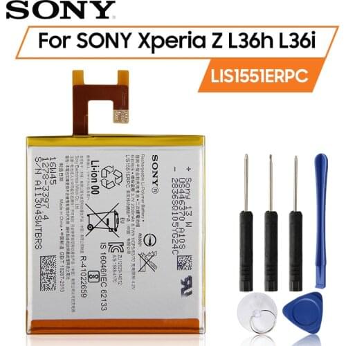 Original SONY Battery For SONY Xperia Z L36h SO-02E C6603 S39H L36i c6602 LIS1502ERPC LIS1551ERPC For M2 battery 2330mAh