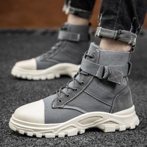2020 autumn and winter new Martin boots fashion retro casual high-top mens boots trendy comfortable all-match tooling boots