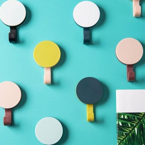 Nordic Simple Hook Creative Toilet Strong Nail-Free Hook Wall Seamless Stick Hook Clothes Hook Kitchen Bathroom Accessories