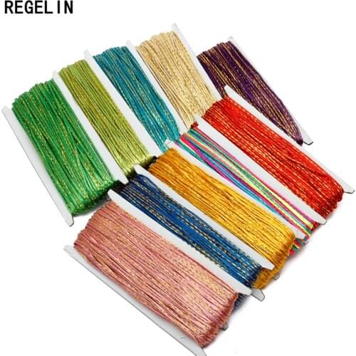 REGELIN Gold Silk Soutache Snake Belly Nylon Cord Rope Thread Bracelets Chinese Knotting Cord DIY Jewelry Making Accessories