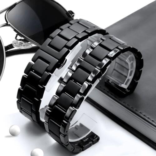 Luxury Ceramic Watch Band for Samsung Galaxy Watch 3 45mm 41mm Strap for Huawei Watch GT2 Pro 46 Frosted Polished Matte Bracelet