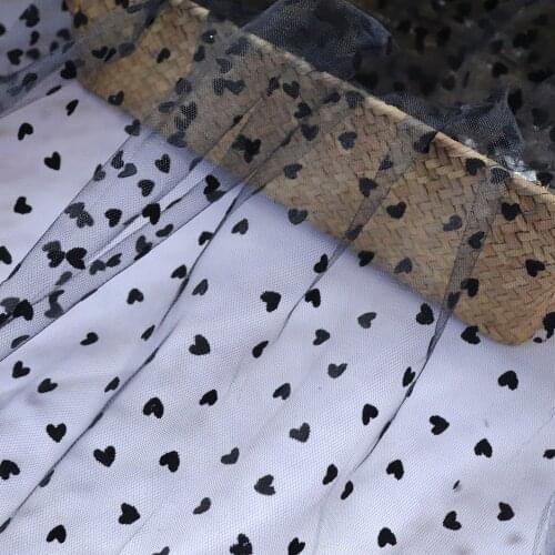 1Meter Black White Green Khaki Pink Flocked Polka Dot Mesh Tulle Fabric High Quality Bridal Dress Wedding Decoration Fabric