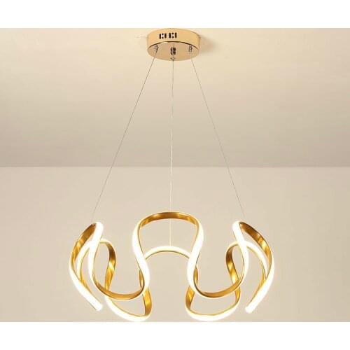 Modern LED Pendant Light For Dining Room Bedroom Living Room Study Gray&Golden&Coffee Frame Home Decorate Chandelier Fixtures