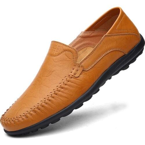 Fashion All-match Breathable Trend Leather Men Casual Shoes Dad Shoes Soft Bottom Non-slip Driving Casual Shoes Men