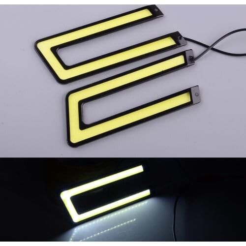 Universal 12V 4.5W Car U Shape White COB LED Driving Daytime Running Light DRL Fog Parking Lamp