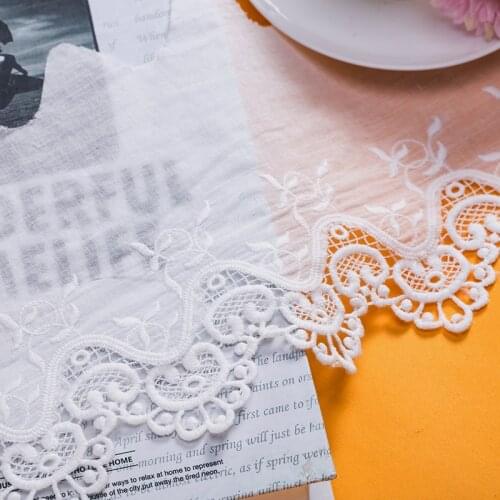 Factory 14cm/25cm wide-2yards/lot New Embroidered Cotton Lace Cloth Trims 2layer/1layer in Stock Z779