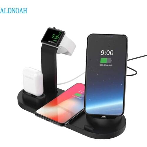 ALDNOAH Charging Dock Stand For iPhone 12 11 XS XR X 8 Plus Airpods Pro Apple Watch SE 6 5 4 3 Fast Wireless Charger Station
