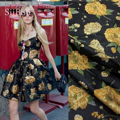 Siiboo metallic floral pattern jacquard fabric for women dress Tejido jacquard de lúrex sp6268